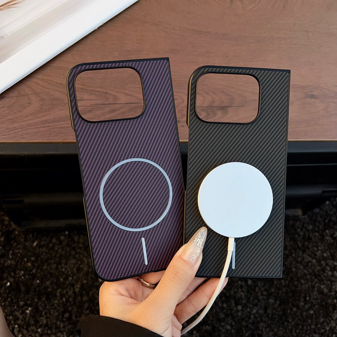 Case for Magsafe Wireless Charging Carbon Fiber Texture Hard Plastic Cover Case For Google Pixel 10 9 Pro Fold - DOKUTRONIX