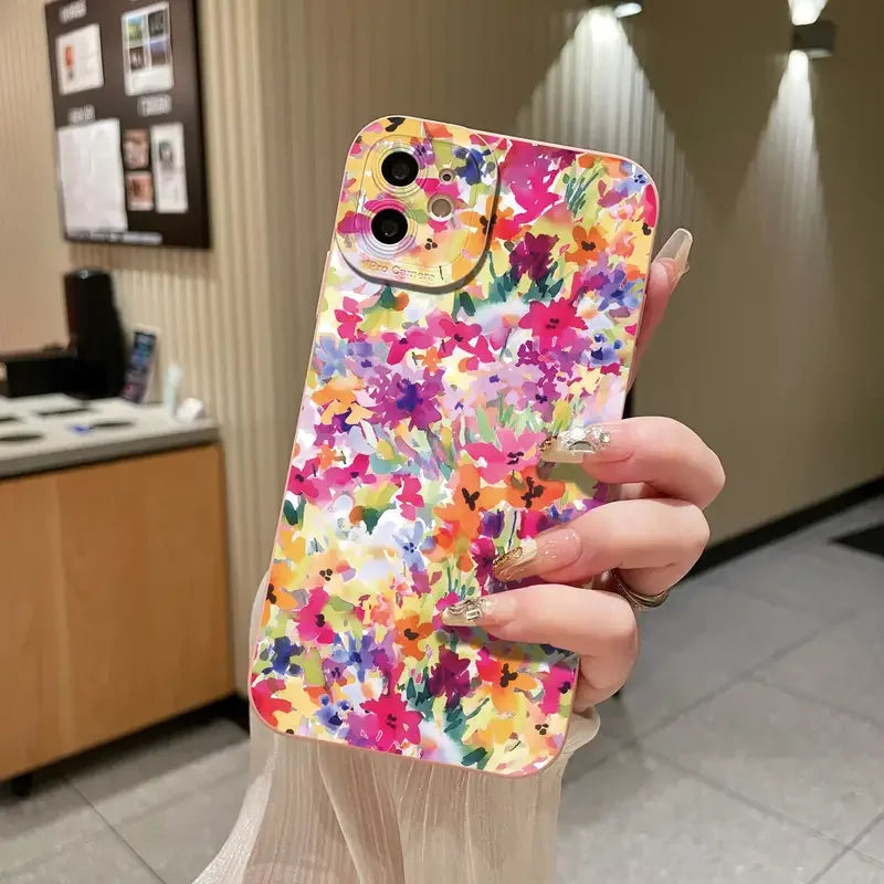 Oil painting Flowers Pattern Design Print Phone Case