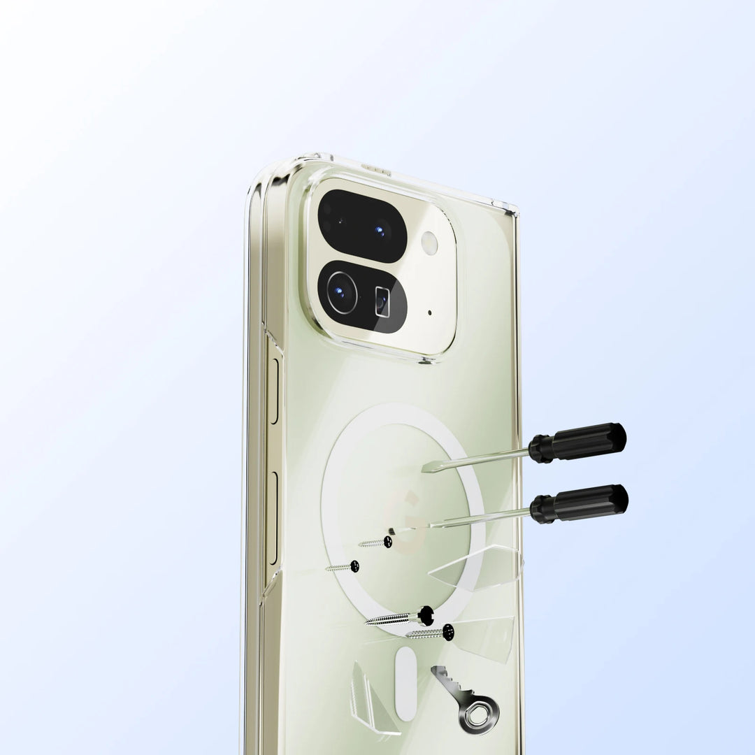 For Google Pixel Fold 10 Pro Fold Case Protective Clear Magsafe Anti-Scrach Shell Back Cover - DOKUTRONIX