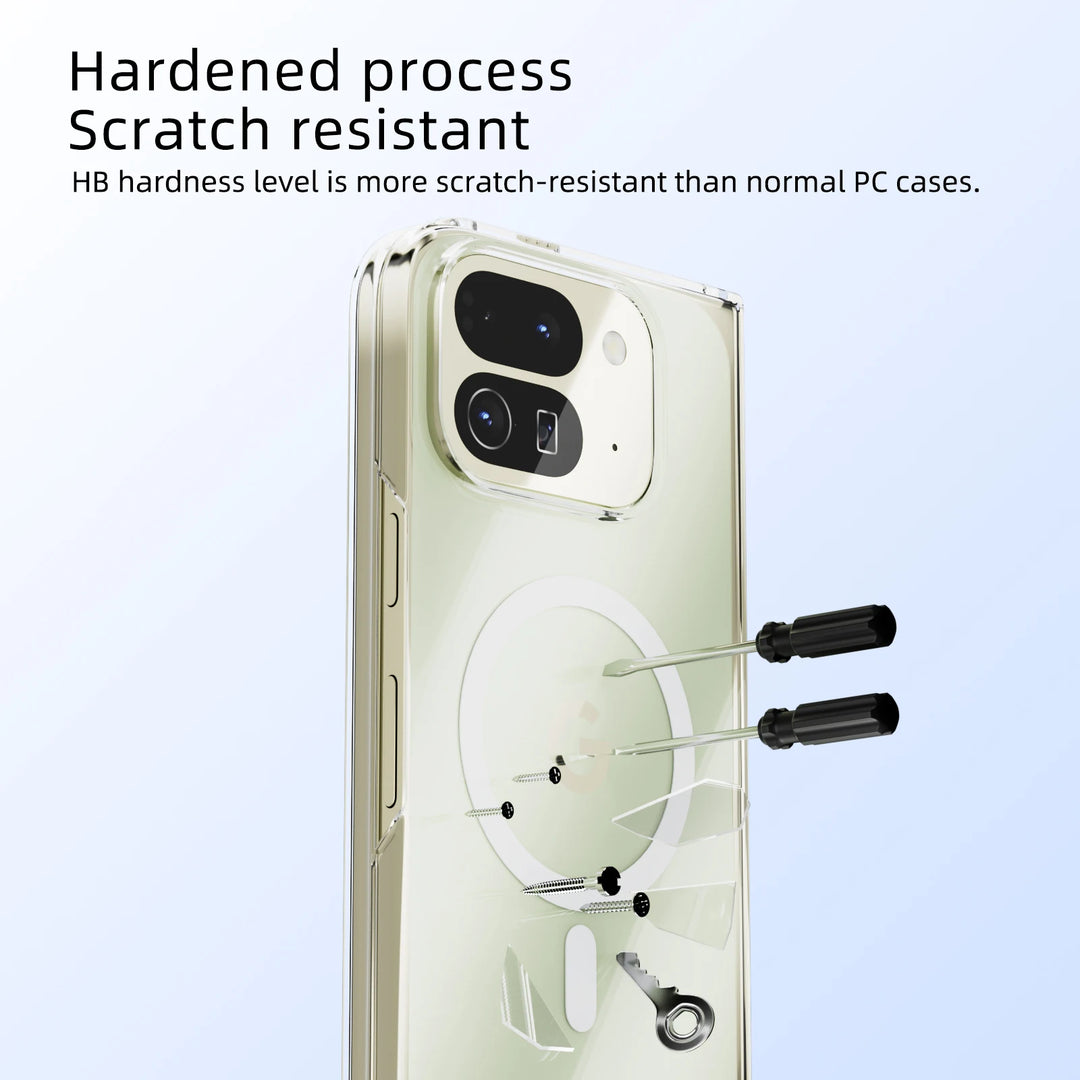 For Google Pixel Fold 10 Pro Fold Case Protective Clear Magsafe Anti-Scrach Shell Back Cover - DOKUTRONIX