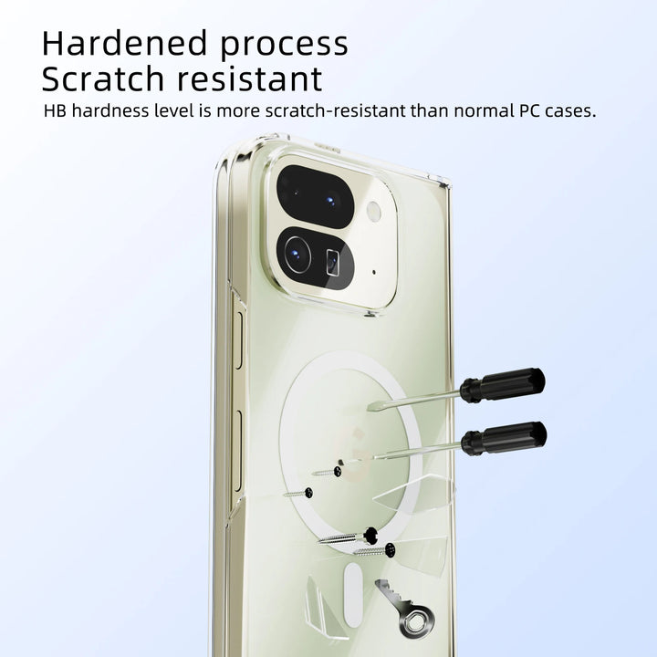 For Google Pixel Fold 10 Pro Fold Case Protective Clear Magsafe Anti-Scrach Shell Back Cover - DOKUTRONIX