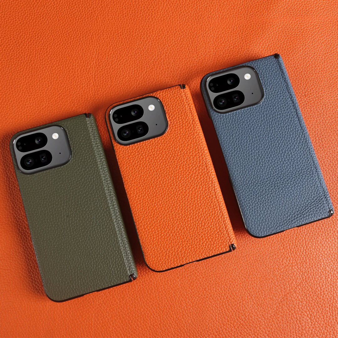 For Google Pixel 9 Pro Fold Case Genuine Leather Cover Pixel 9Pro Fold Capa Protective Etui Back Coque Carcasa without front - DOKUTRONIX