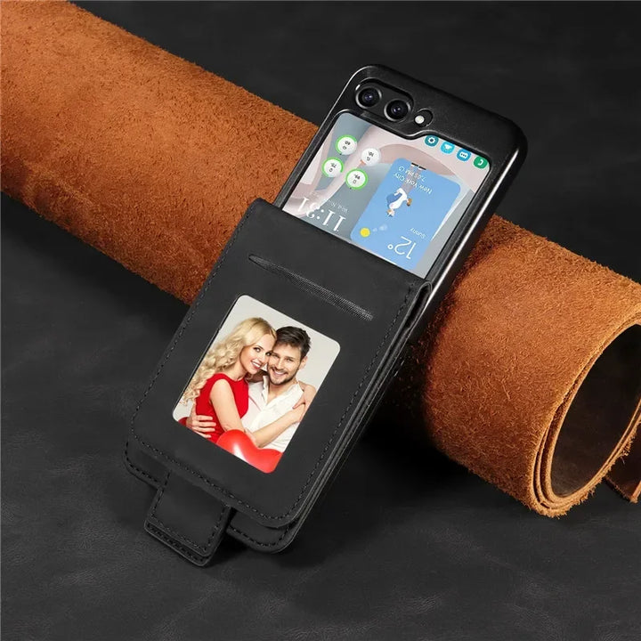 Retro Luxe Leather Flip Case for Samsung Z Flip - DOKUTRONIX