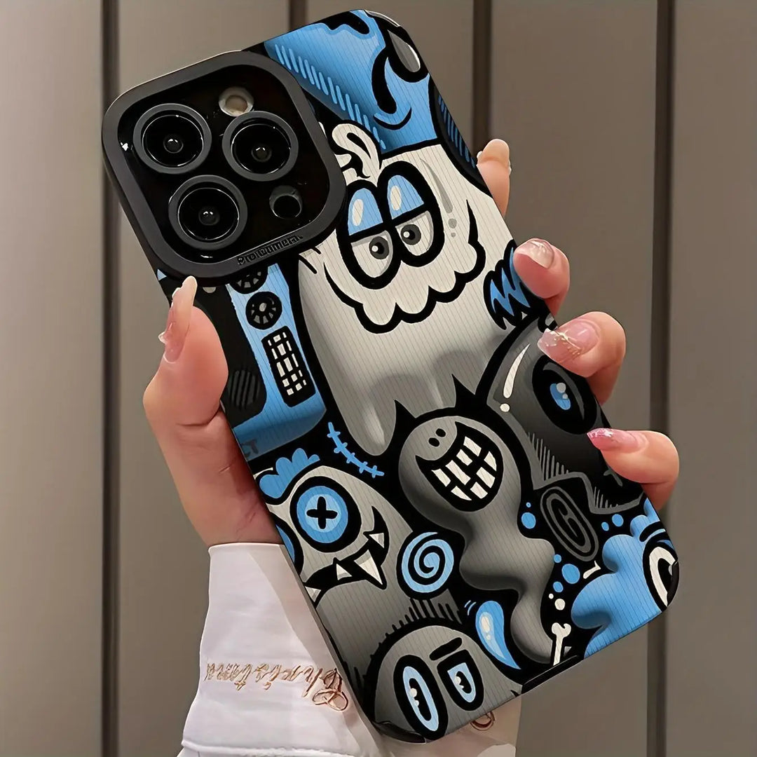 Graffiti Vibe: Cartoon Phone Case for iPhone - DOKUTRONIX