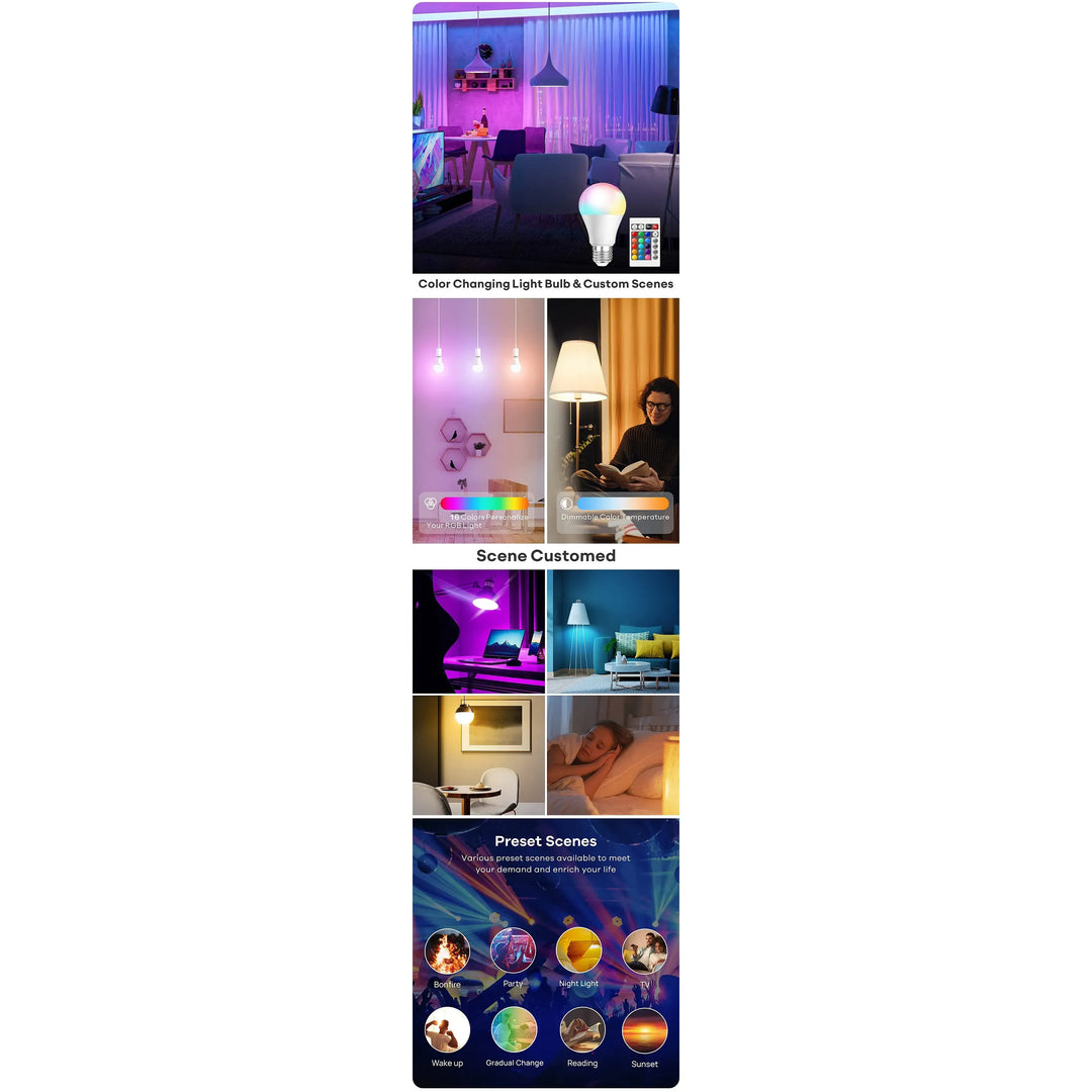 RGB Magic 16-Color Smart LED Bulb with Remote - DOKUTRONIX