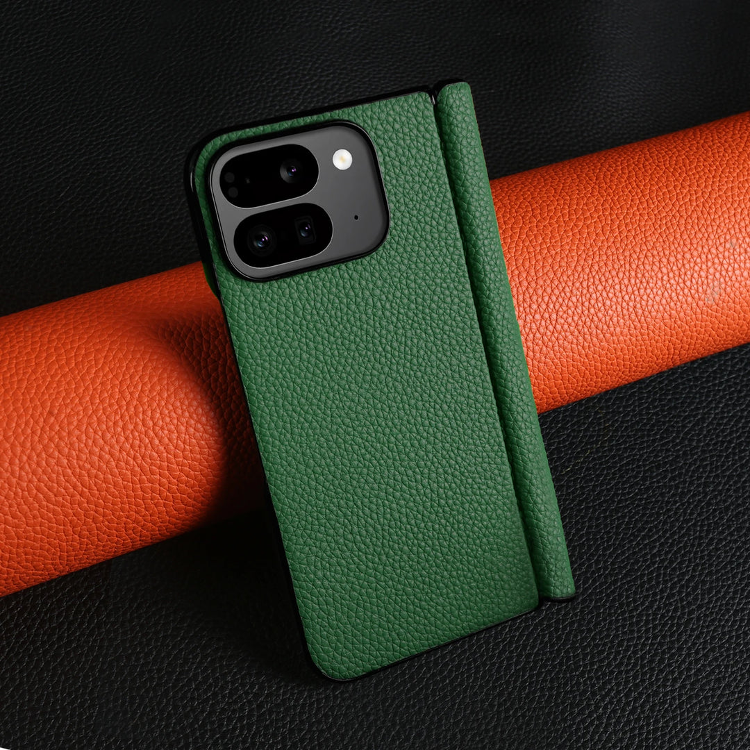 For Google Pixel 9 Pro Fold Case Genuine Leather Cover Pixel 9Pro Fold Capa Protective Etui Back Coque Carcasa without front - DOKUTRONIX