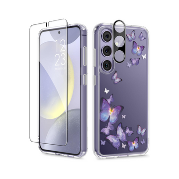 GVIEWIN Samsung Galaxy S24 Plus Case - Alluring Butterfly/Purple