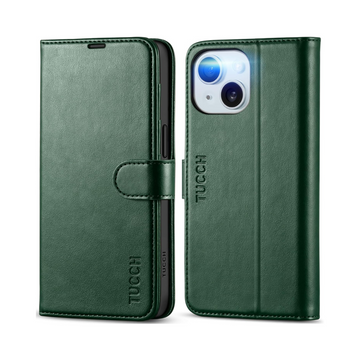 TUCCH Wallet Case for iPhone 15 - Green