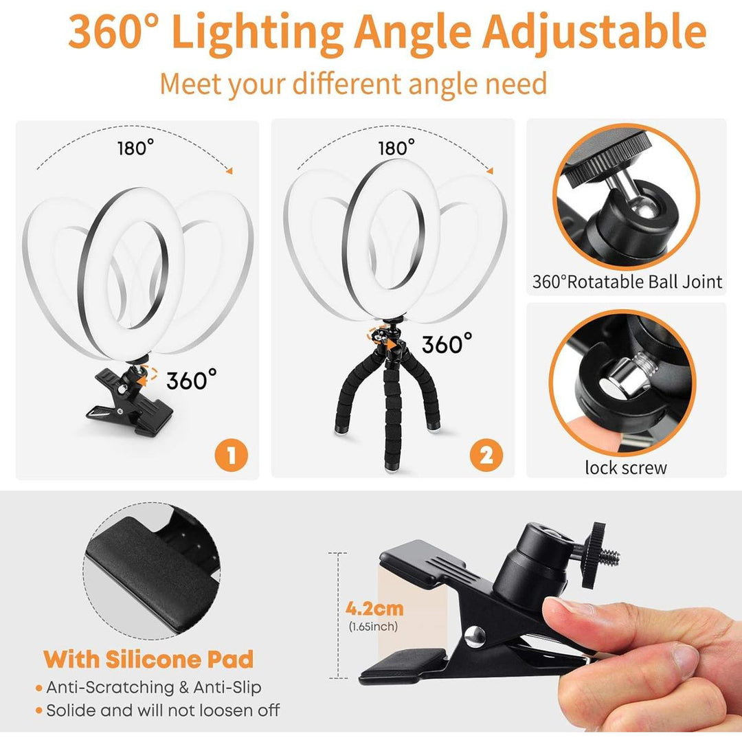 Clip-on Adjustable Ring Light for Streaming - DOKUTRONIX