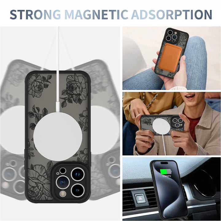 AIGOMARA Floral MagSafe iPhone 15 Pro Max Case - DOKUTRONIX