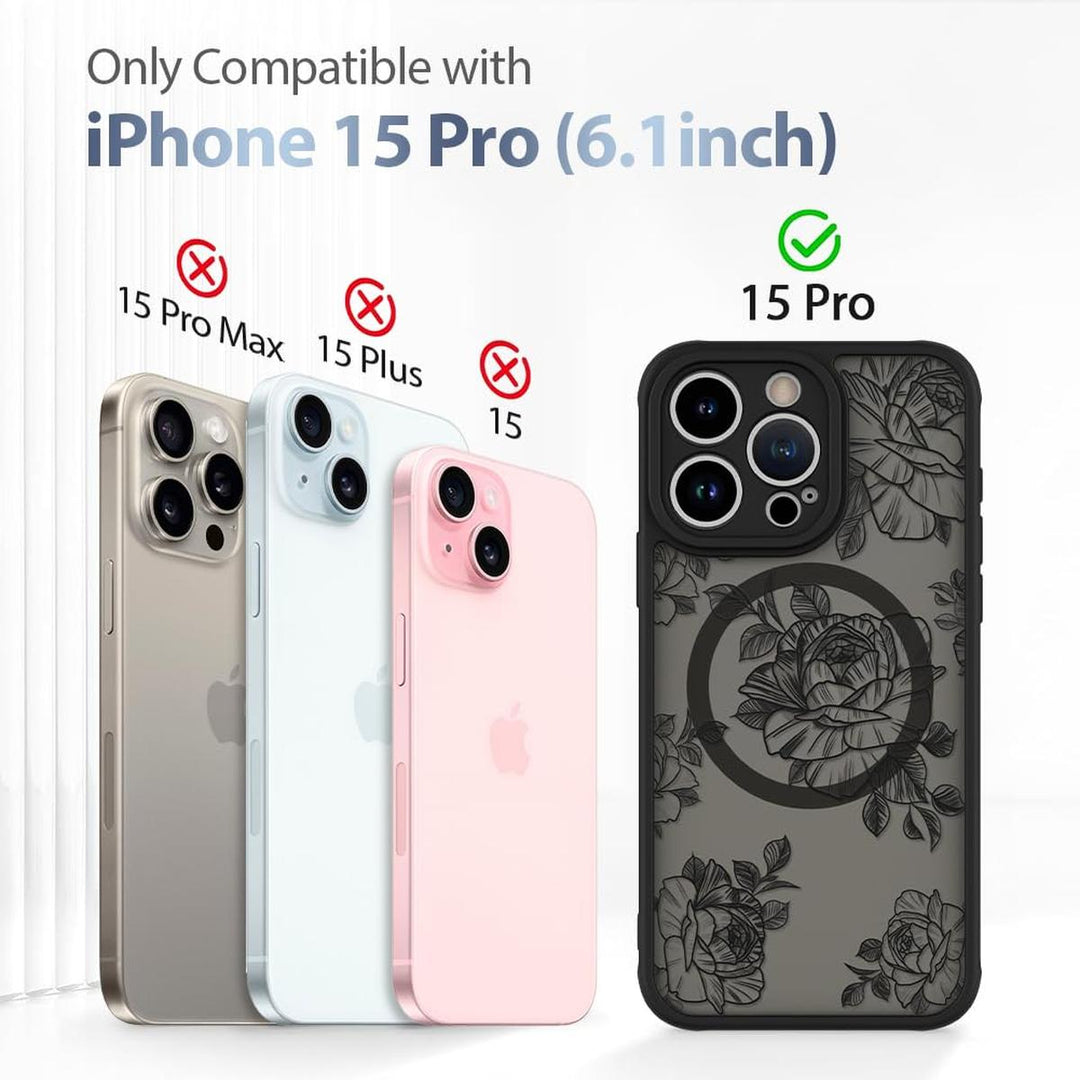 AIGOMARA Floral MagSafe iPhone 15 Pro Max Case - DOKUTRONIX