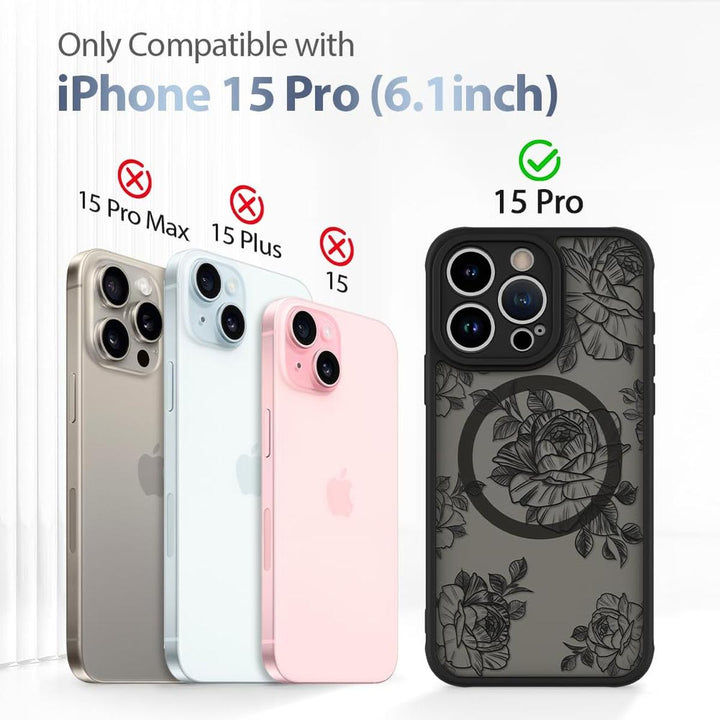 AIGOMARA Floral MagSafe iPhone 15 Pro Max Case - DOKUTRONIX