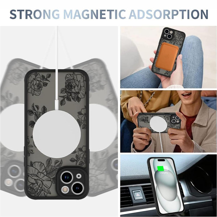 AIGOMARA Floral MagSafe iPhone 15 Pro Max Case - DOKUTRONIX