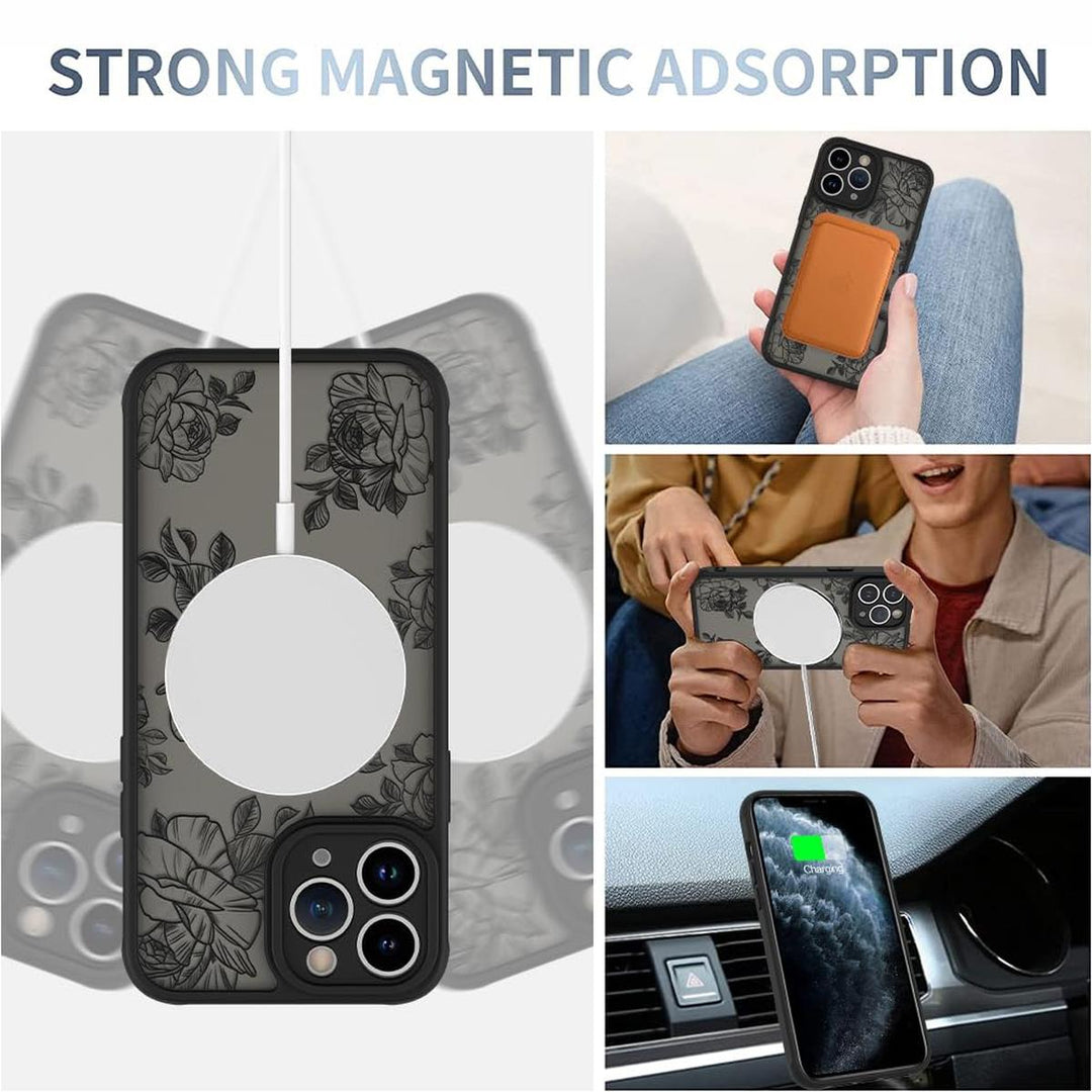 AIGOMARA Floral MagSafe iPhone 15 Pro Max Case - DOKUTRONIX