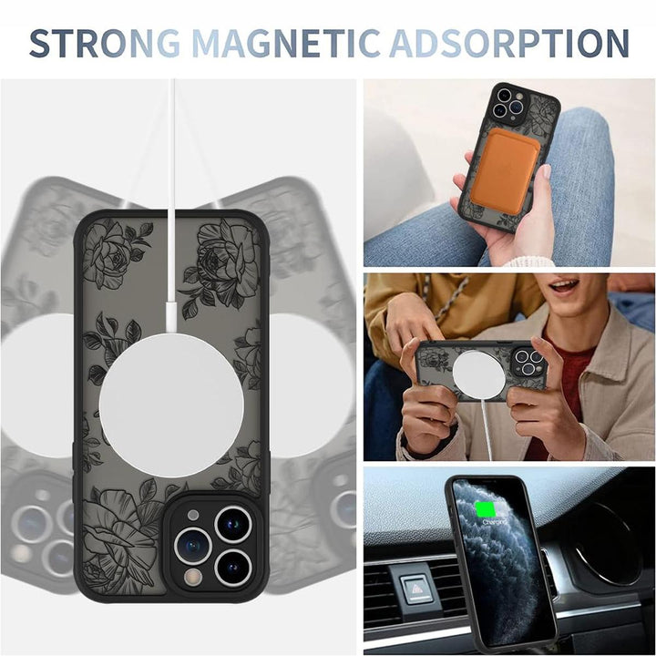 AIGOMARA Floral MagSafe iPhone 15 Pro Max Case - DOKUTRONIX