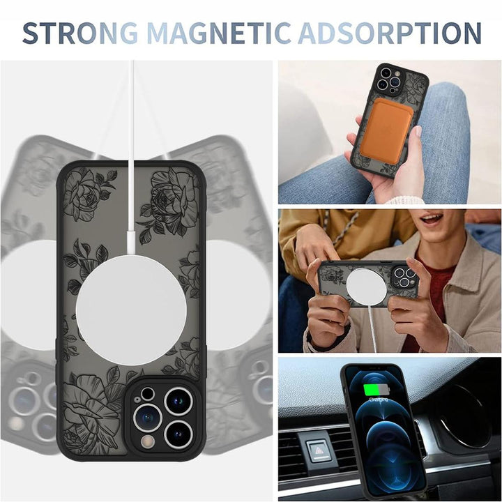 AIGOMARA Floral MagSafe iPhone 15 Pro Max Case - DOKUTRONIX