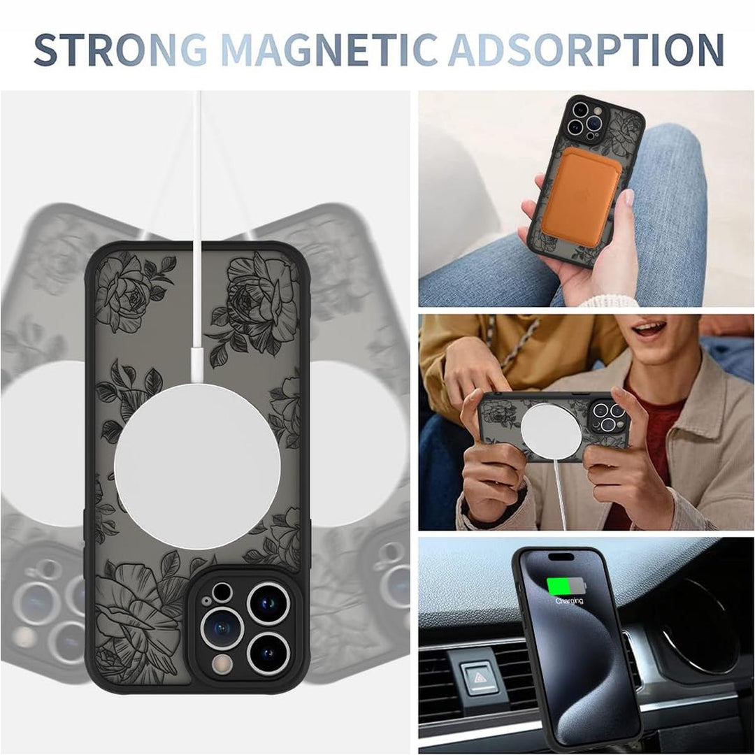 AIGOMARA Floral MagSafe iPhone 15 Pro Max Case - DOKUTRONIX