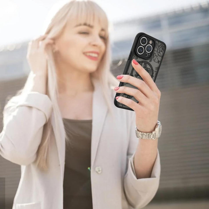 AIGOMARA Floral MagSafe iPhone 15 Pro Max Case - DOKUTRONIX