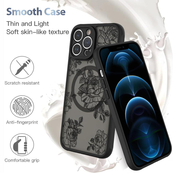AIGOMARA Floral MagSafe iPhone 15 Pro Max Case - DOKUTRONIX