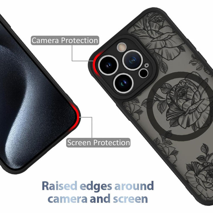 AIGOMARA Floral MagSafe iPhone 15 Pro Max Case - DOKUTRONIX