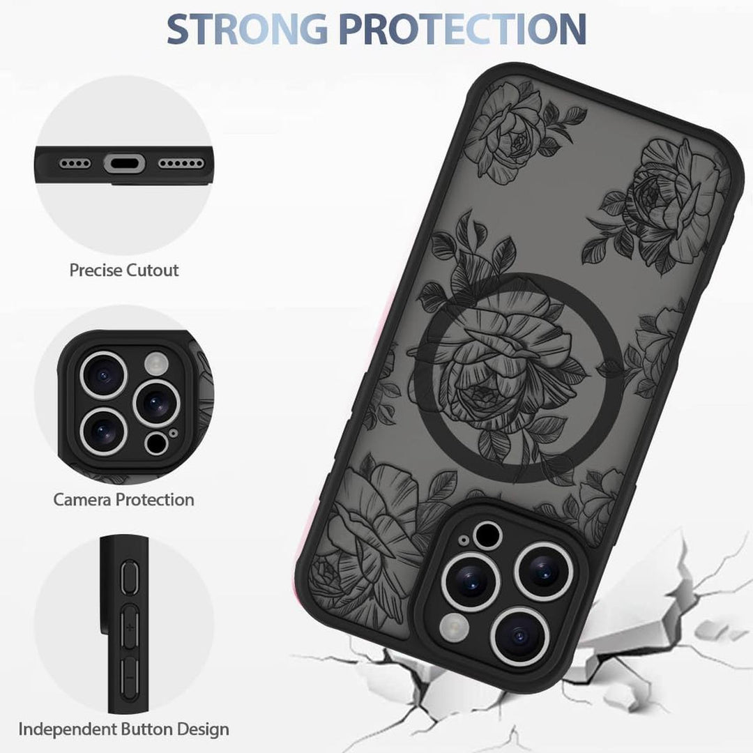 AIGOMARA Floral MagSafe iPhone 15 Pro Max Case - DOKUTRONIX