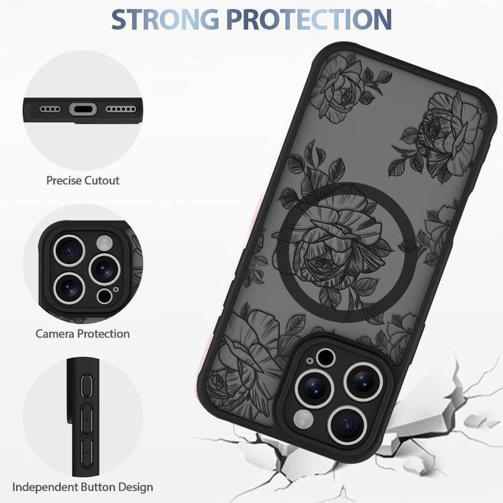 AIGOMARA Floral MagSafe iPhone 15 Pro Max Case - DOKUTRONIX