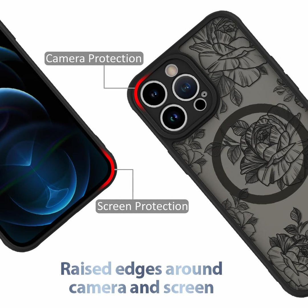 AIGOMARA Floral MagSafe iPhone 15 Pro Max Case - DOKUTRONIX
