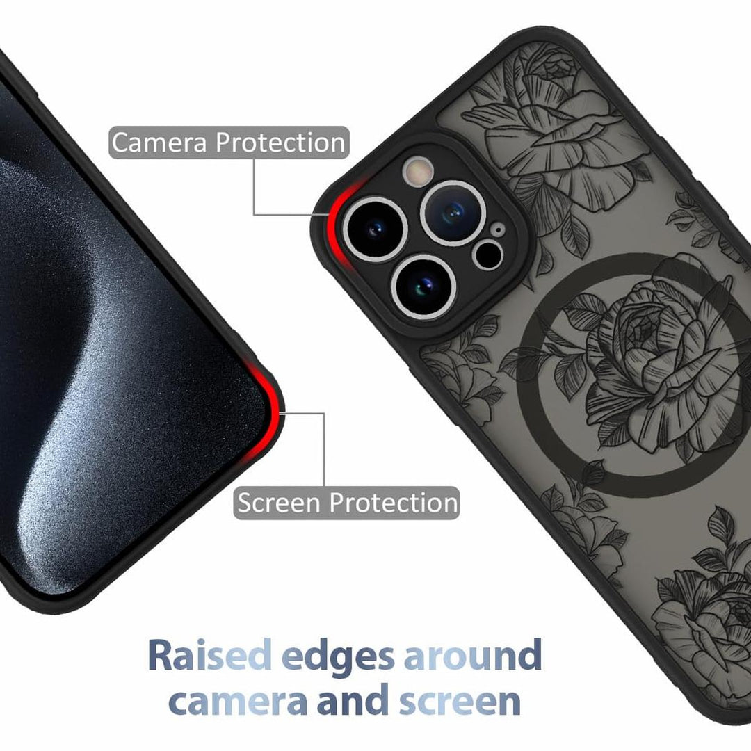 AIGOMARA Floral MagSafe iPhone 15 Pro Max Case - DOKUTRONIX
