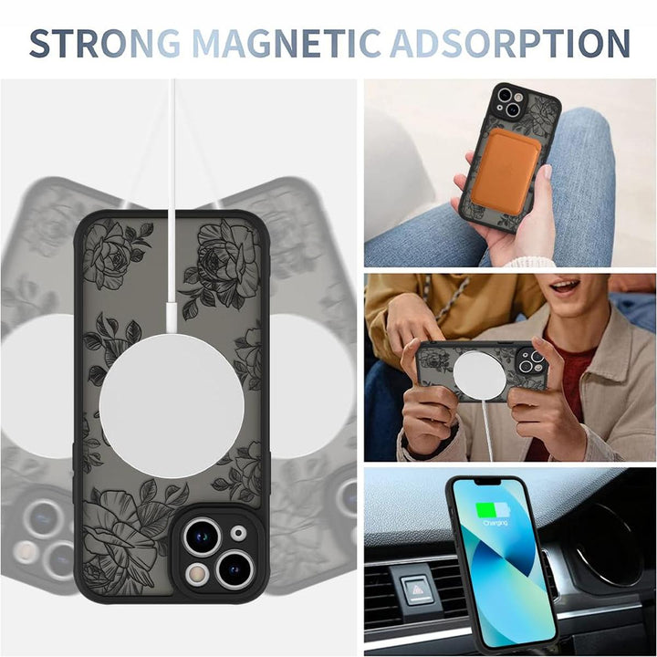 AIGOMARA Floral MagSafe iPhone 15 Pro Max Case - DOKUTRONIX