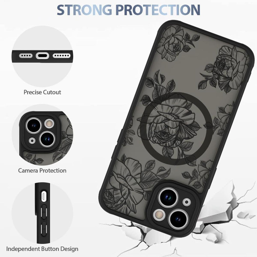 AIGOMARA Floral MagSafe iPhone 15 Pro Max Case - DOKUTRONIX