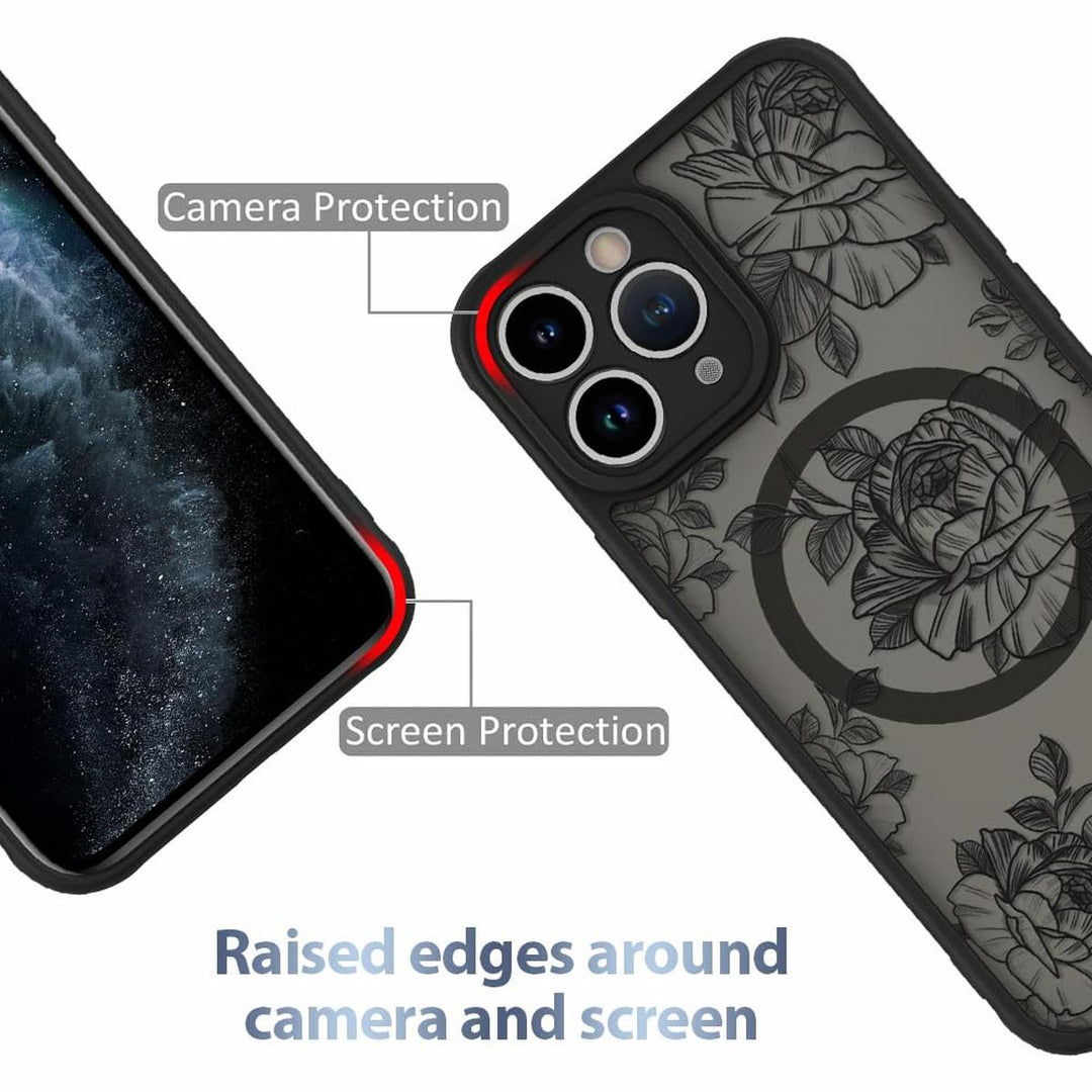 AIGOMARA Floral MagSafe iPhone 15 Pro Max Case - DOKUTRONIX