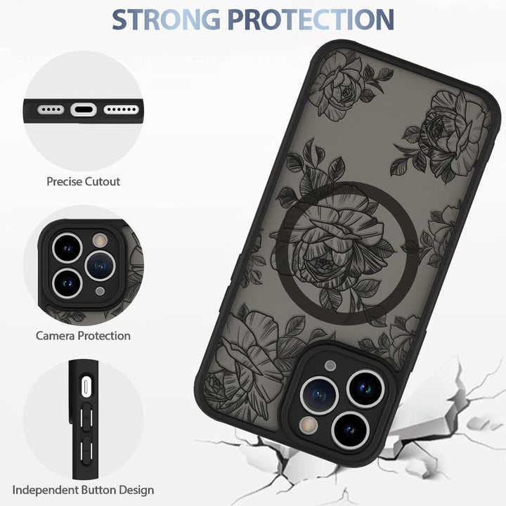 AIGOMARA Floral MagSafe iPhone 15 Pro Max Case - DOKUTRONIX