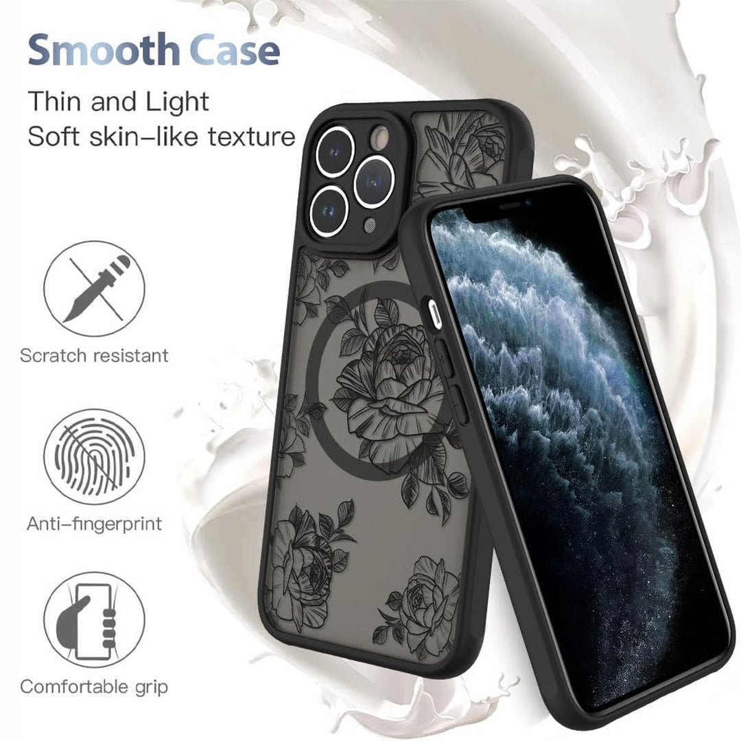 AIGOMARA Floral MagSafe iPhone 15 Pro Max Case - DOKUTRONIX