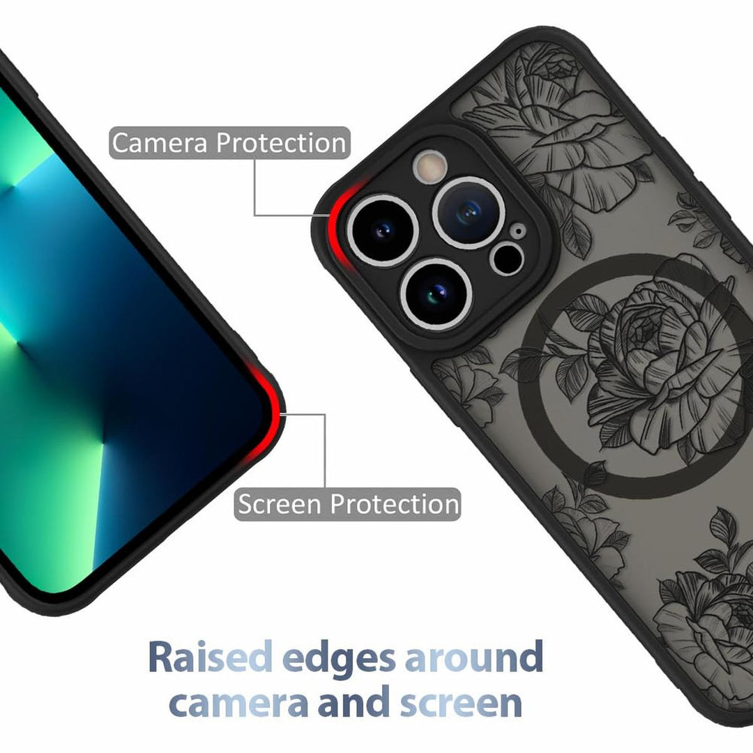 AIGOMARA Floral MagSafe iPhone 15 Pro Max Case - DOKUTRONIX