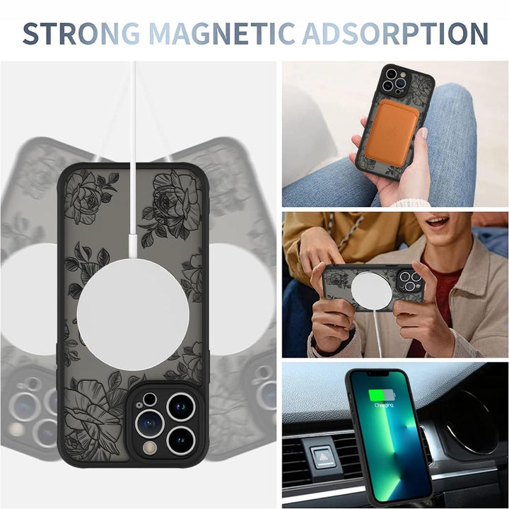 AIGOMARA Floral MagSafe iPhone 15 Pro Max Case - DOKUTRONIX