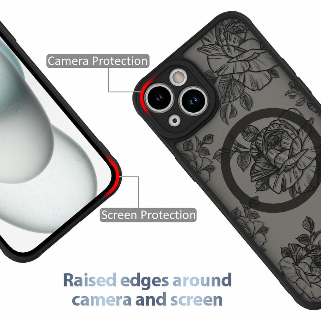 AIGOMARA Floral MagSafe iPhone 15 Pro Max Case - DOKUTRONIX