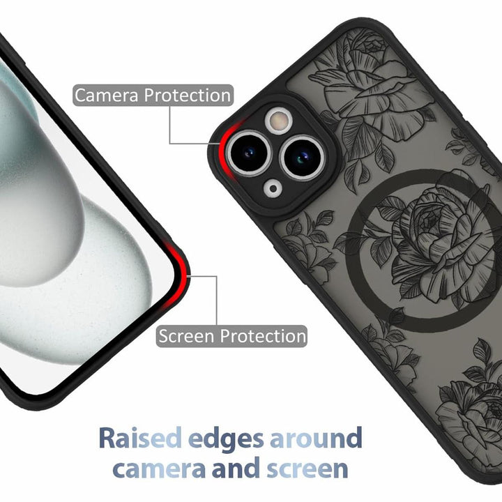 AIGOMARA Floral MagSafe iPhone 15 Pro Max Case - DOKUTRONIX