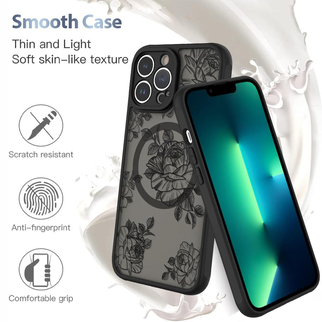 AIGOMARA Floral MagSafe iPhone 15 Pro Max Case - DOKUTRONIX