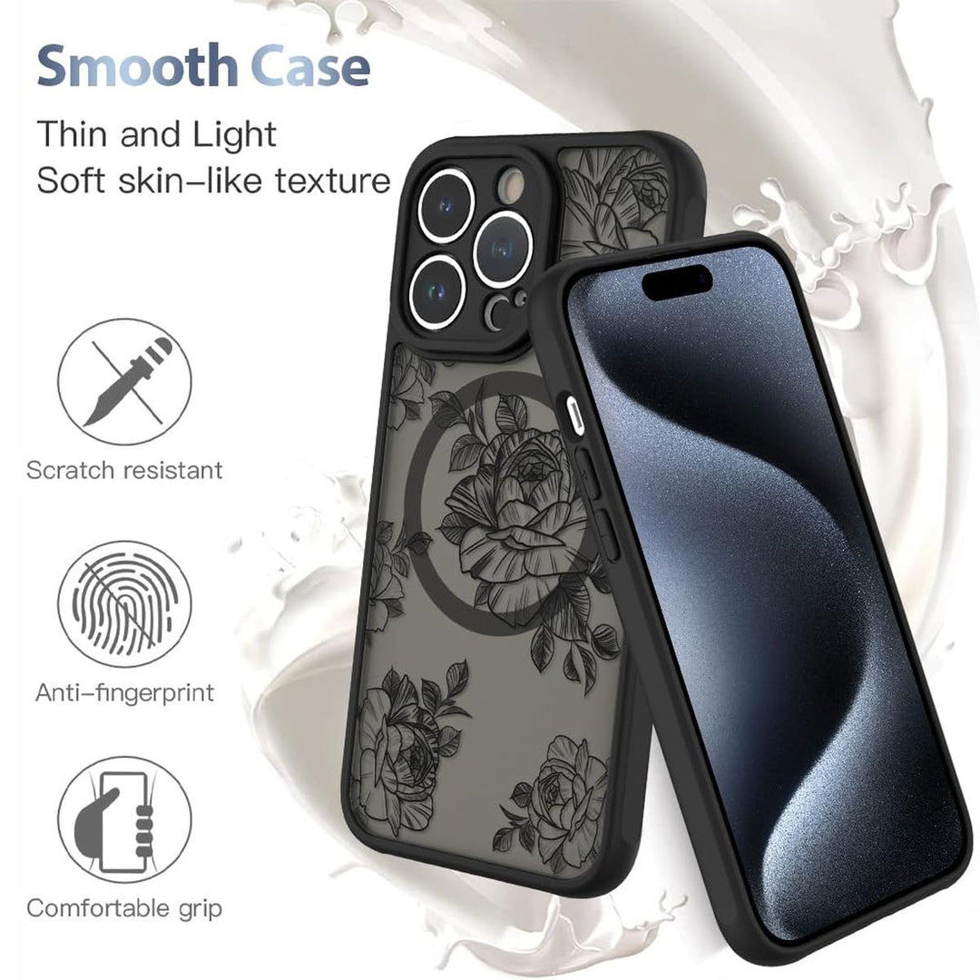 AIGOMARA Floral MagSafe iPhone 15 Pro Max Case - DOKUTRONIX