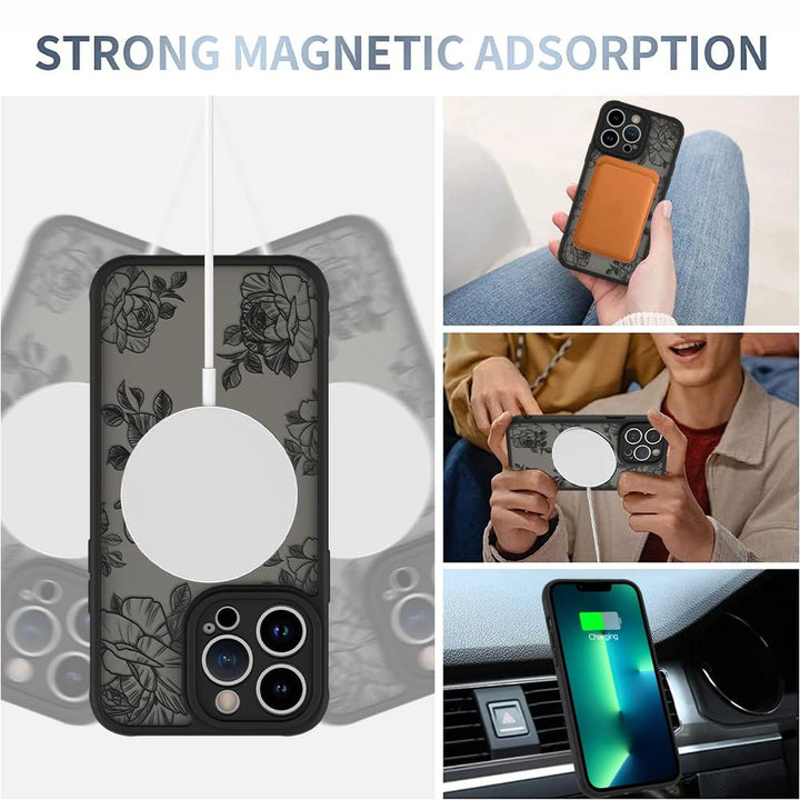 AIGOMARA Floral MagSafe iPhone 15 Pro Max Case - DOKUTRONIX
