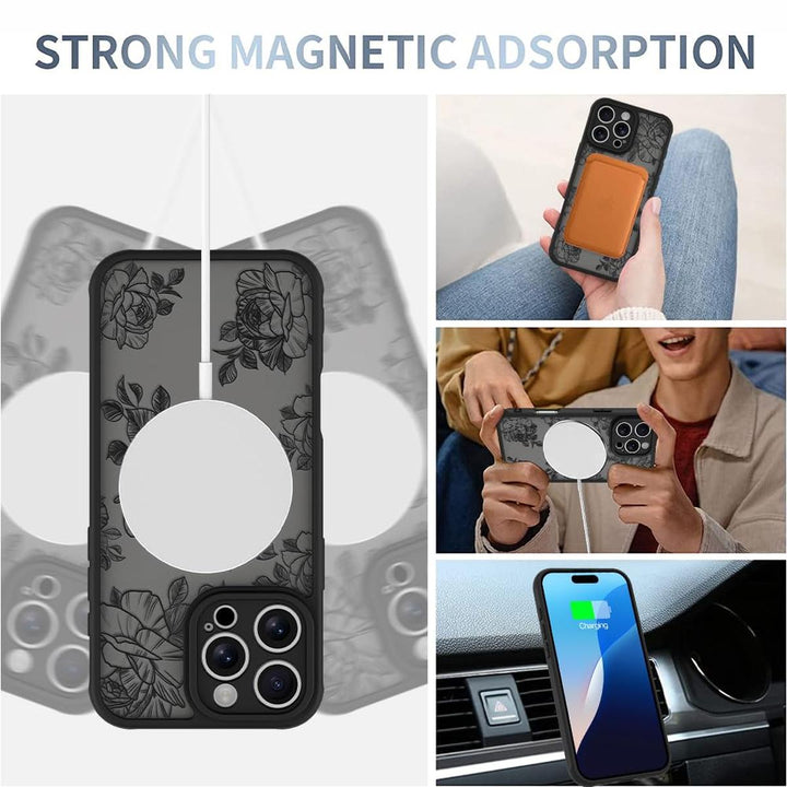 AIGOMARA Floral MagSafe iPhone 15 Pro Max Case - DOKUTRONIX