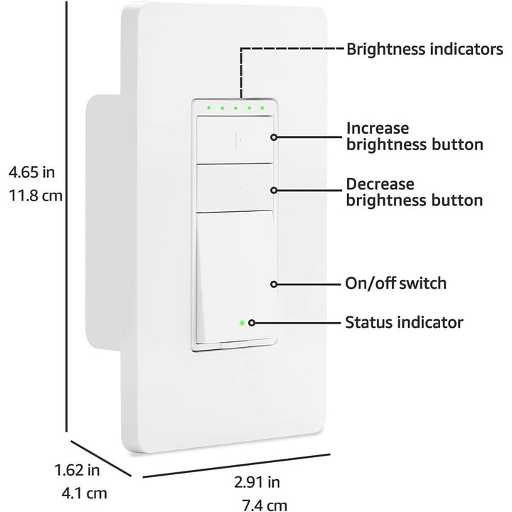 Amazon Basics Alexa Smart Dimmer Switch - White - DOKUTRONIX