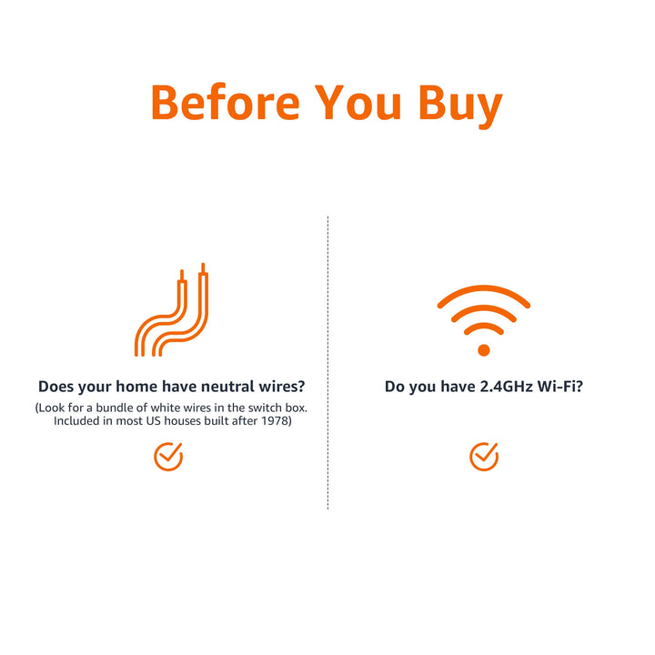 Amazon Basics Smart Switch, Single Pole, Works with Alexa Only, 2.4 GHz Wi-Fi, No Hub Required, White - DOKUTRONIX