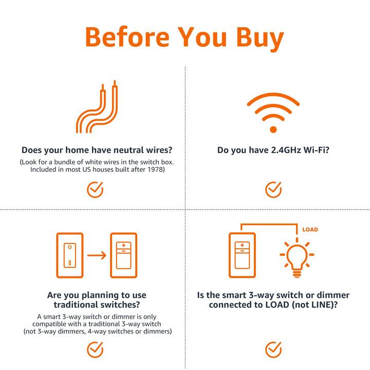 Amazon Basics Smart Switch, Single Pole, Works with Alexa Only, 2.4 GHz Wi-Fi, No Hub Required, White - DOKUTRONIX