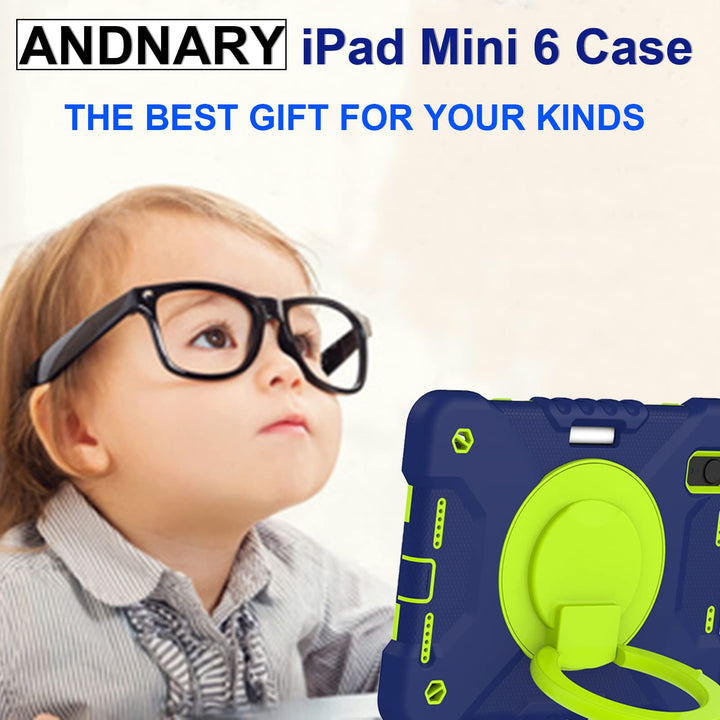 Andnary 360° iPad Mini Case - Navy & Green - DOKUTRONIX
