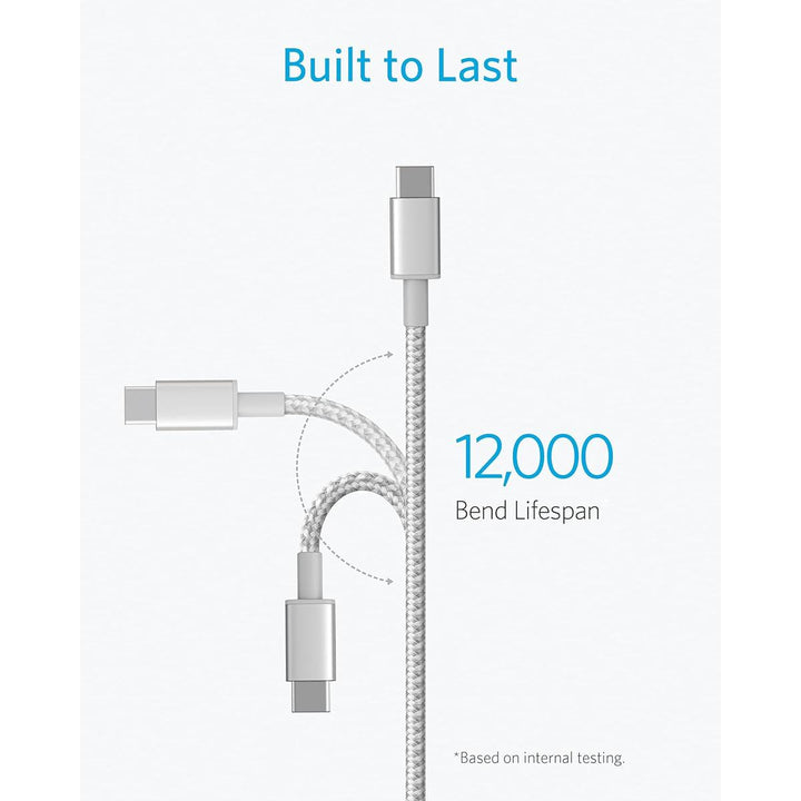 Anker 1ft Silver USB-C Fast Charge Cable 60W - DOKUTRONIX