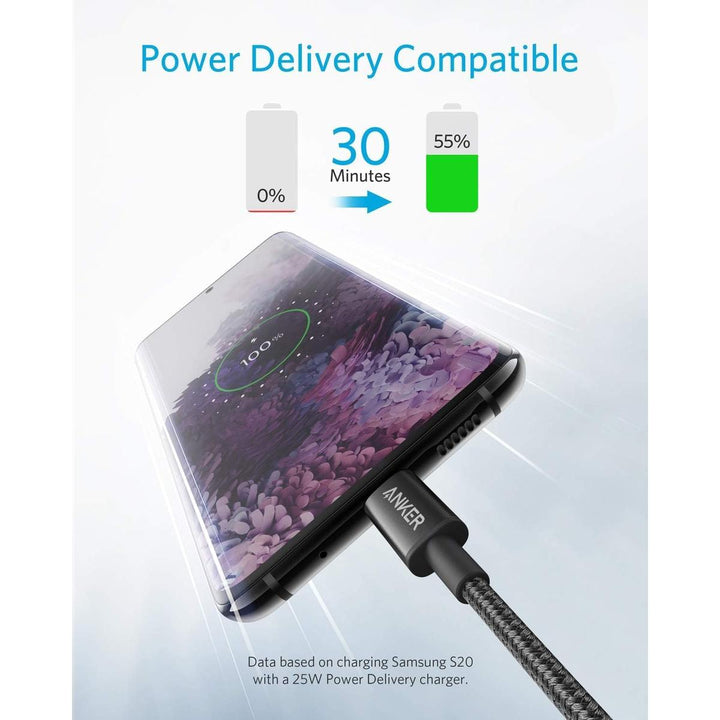 Anker Duo 6ft Fast Charge Nylon USB-C Cable - DOKUTRONIX