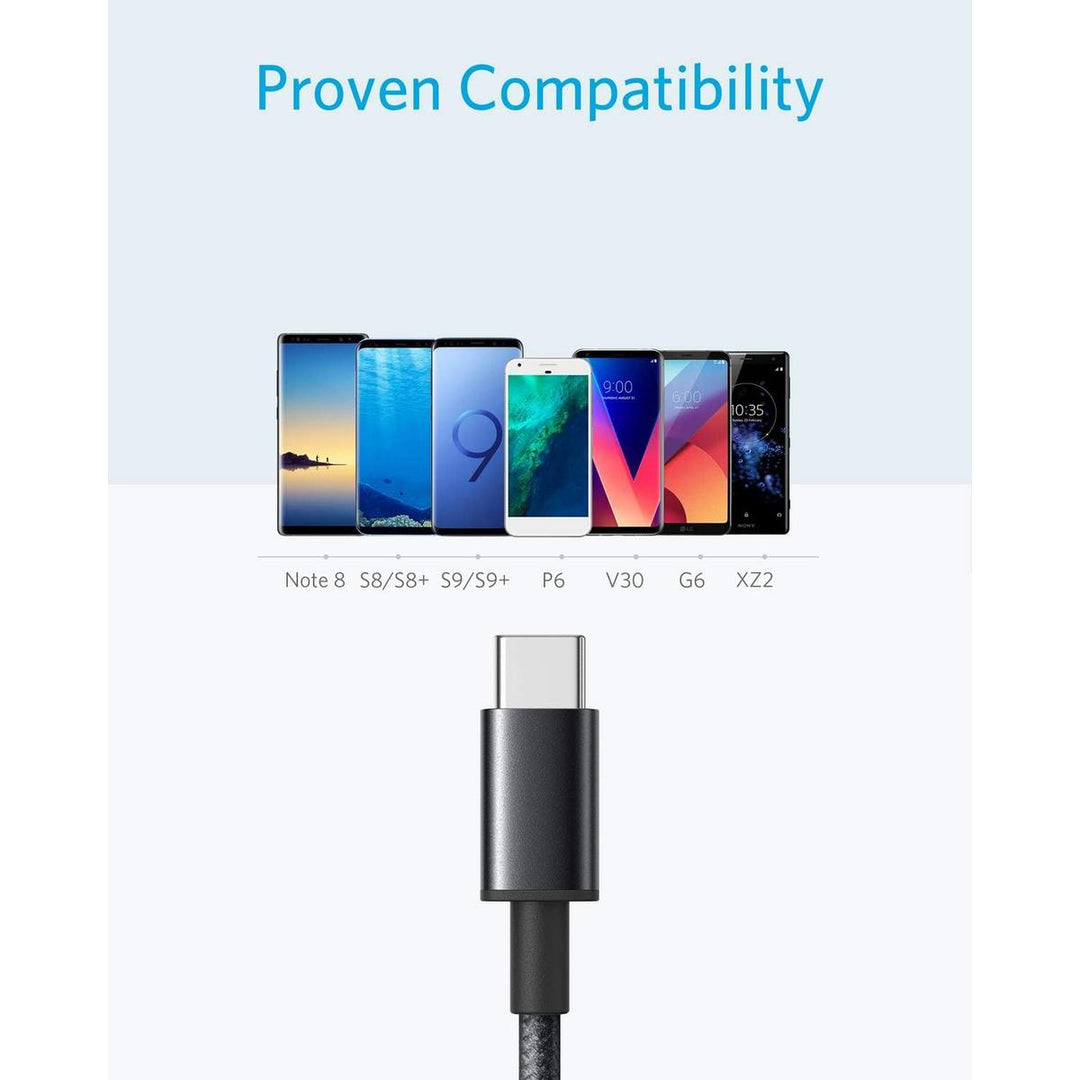 Anker 6ft Nylon USB-C Cable Duo - Fast Charge Black - DOKUTRONIX