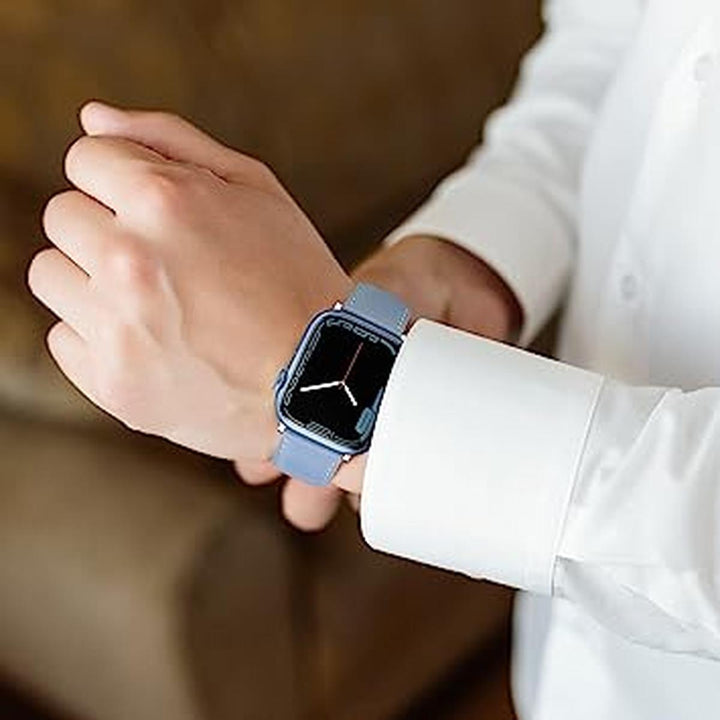 Sierra Blue Anlinser Apple Watch Leather Band - DOKUTRONIX