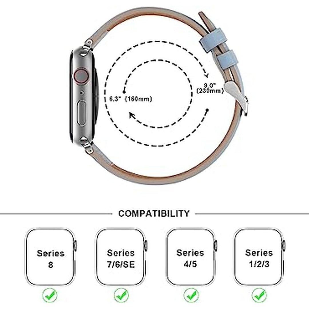 Sierra Blue Anlinser Apple Watch Leather Band - DOKUTRONIX